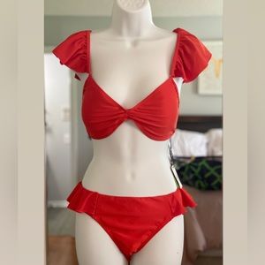Red Orange XL Bathing Suit 2 pc